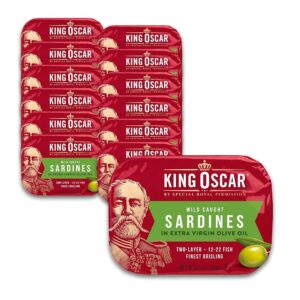 King Oscar Sardines Extra Virgin Olive Oil, 3.75-Ounce Cans (Pack of 12)