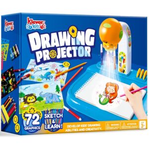 Klever Kits Drawing Projector for Kids with 72 Graphics and Scratch Paper, Drawing Board with Light, Birthday Gift for Boys & Girls Ages 3+