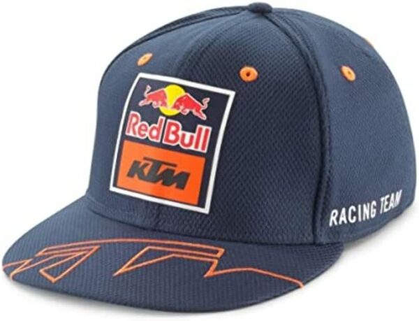 KTM Exclusive Red Bull Replica Team Flat Snapback Cap by New Era Dark Blue Orange