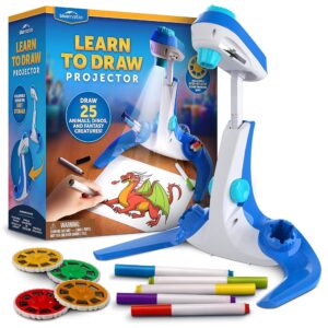 Learn to Draw Projector - Kids Image Projector for Tracing with 9 Colorful Markers & 4 Image Discs with 25 Animals, Dinos & Creatures to Draw, Patent-Pending Drawing Projector...