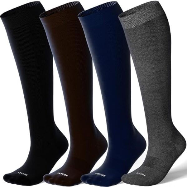 LEVSOX Viscose for Bamboo Compression Socks for Women&Men 20-30 mmHg Knee High Cute Support Socks for Nurses Pregnacy Travel