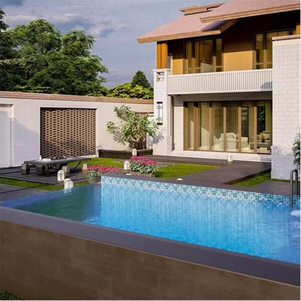 Luxury Backyard Container Swimming Pool Above Ground prefabricated Modular Container Residential Swimming Pool with Pool Wall Windows