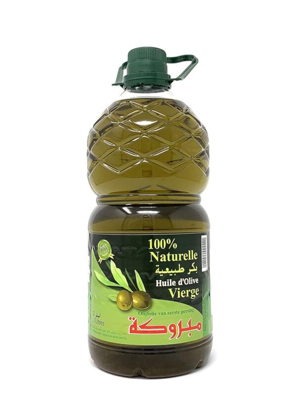 Mabrouka Moroccan Virgin Olive Oil, First Cold Pressed, (2 Liters) 68 Fl Oz