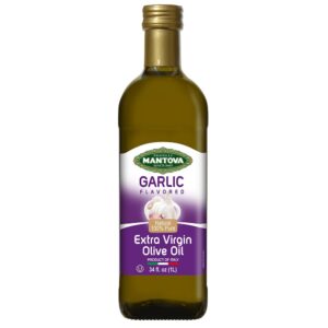 Mantova Garlic Extra Virgin Olive Oil (EVOO) - Cold-Pressed, Premium Quality, Imported from Italy - Perfect for Topping Salads, Vegetables, Pasta Salad, Dipping Italian Bread,...