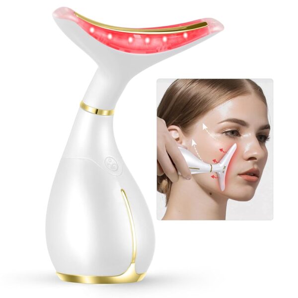 Ms.W Red Light Face Massager Tool, Facial Massager for Skin Care with LED, Heated, and Vibration,Tightenings and Rejuvenation for Face and Neck