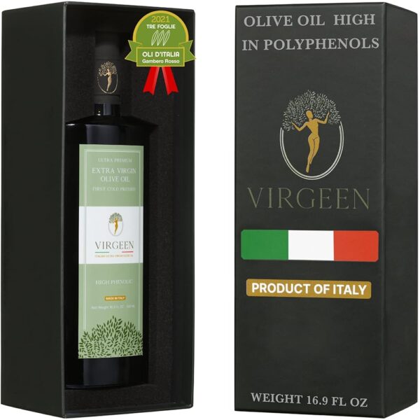 N°1 Drinking Extra Virgin Olive Oil - Italian Olive Oil from Italy 2024 Gold Award Winner - 665 mg/kg Polyphenol Rich Olive Oil - 100% Unrefined Cold pressed Olive Oil for...