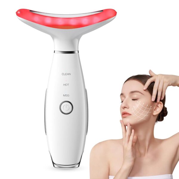 Neck Face Massager, 3-in-1 Portable Facial Massager, Face Sculpting Tool, at-Home Face Device for Skin Care(White)