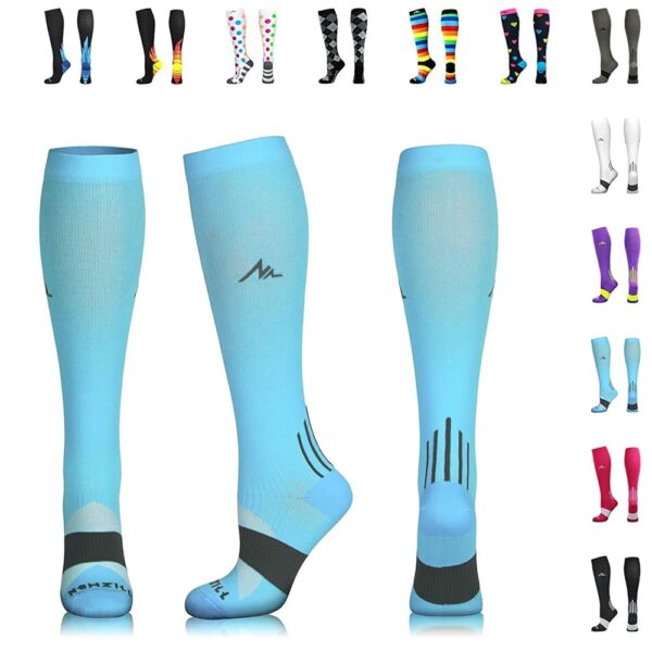 NEWZILL Medical Compression Socks for Women & Men Circulation 20-30 mmHg, Best for Running Athletic Hiking Travel Flight Nurses