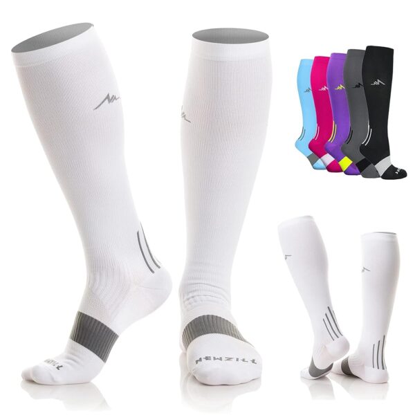 NEWZILL Medical Compression Socks for Women & Men Circulation 20-30 mmHg, Best for Running Athletic Hiking Travel Flight Nurses