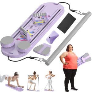 Pilates Board Pilates Reformer Set, Multi-Purpose Foldable Pilates Reformer Board for Home, 15 in 1 Pilates Sliding Board