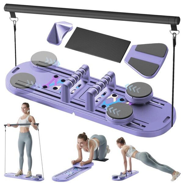 Pilates Board - Pilates Reformer Set, Pilates Machine for Home Workout, 6 in 1 Pilates Board for Women, Foldable and Portable Pilates Reformers Board, at Home Pilates Equipment...