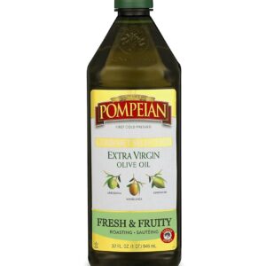 Pompeian Gourmet Selection Extra Virgin Olive Oil, First Cold Pressed, Fresh & Fruity Flavor, Perfect for Roasting & Sautéing, 32 FL. OZ.