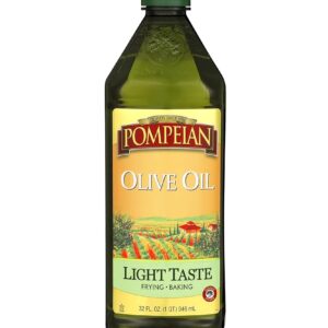 Pompeian Light Taste Olive Oil, Subtle Flavor, Perfect for Frying & Baking, Naturally Gluten Free, Non-Allergenic, Non-GMO, 32 FL. OZ.