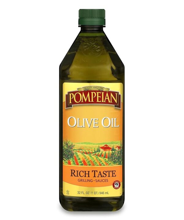 Pompeian Rich Taste Olive Oil, Full Flavor, Perfect for Grilling & Sauces, Naturally Gluten Free, Non-Allergenic, Non-GMO, 32 FL. OZ.