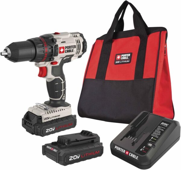 PORTER-CABLE 20V MAX* Cordless Drill/Driver, 1/2-Inch, Tool Only (PCC601LB)