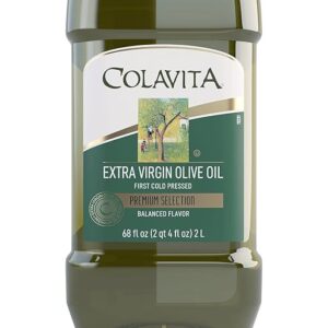 Premium Selection Extra Virgin Olive Oil, 68 Oz - First Cold Pressed, Ideal for Roasting, Baking, Dressings - Imported from Italy by Colavita