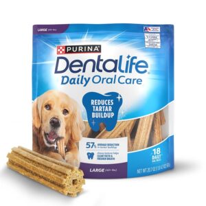 Purina DentaLife Made in USA Facilities Large Dog Dental Chews, Daily - 18 ct. Pouch