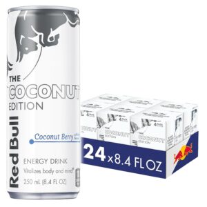 Red Bull Coconut Edition Energy Drink, Coconut Berry, with 80mg Caffeine plus Taurine & B Vitamins, 8.4 Fl Oz, 6 Packs of 4 Cans (Pack of 24)