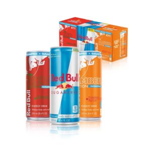 Red Bull Energy Drink, Sugar Free Variety Pack Bundle, 12 pack cans (4 Cans Sugar-Free, 4 Cans Sugar-Free Watermelon, 4 Cans Sugar-Free Strawberry Apricot)