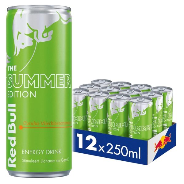 Red Bull Energy Drink Summer Edition Curuba Elderflower Flavour, Pack of 12-12 x 250 ml I Energy Drink with Fruity Summer Flavour I Stimulates Body and Mind