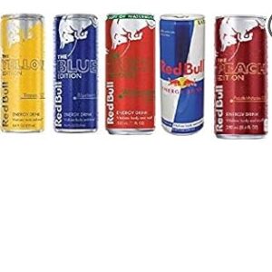 Red Bull Energy Drink Variety Pack : Original, SugarFree, Blue, Yellow, Red, Peach, 8.4fl.oz (Pack of 24)