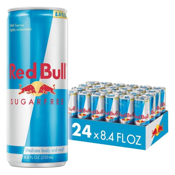 Red Bull Sugar Free Energy Drink with 80mg Caffeine plus Taurine & B Vitamins, 8.4 Fl Oz, Pack of 24 Cans