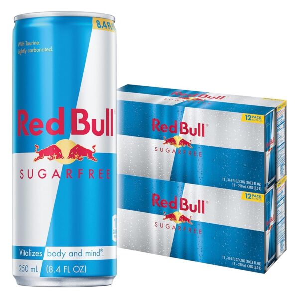 Red Bull Sugar Free Energy Drink with 80mg Caffeine plus Taurine & B Vitamins, 8.4 Fl Oz, 2 Packs of 12 Cans (Pack of 24)