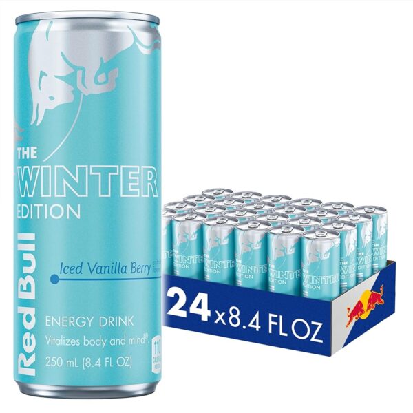 Red Bull Winter Edition Energy Drink, Iced Vanilla Berry, 8.4 fl.oz. can, Case of 24 cans, with 80mg Caffeine, Taurine & B Vitamins