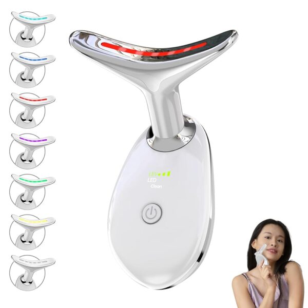 Red Light Therapy for Face, Floverkity LED Face Massager, RED Light Device, at-Home Face Tool for Skin Care (White,7 Light)