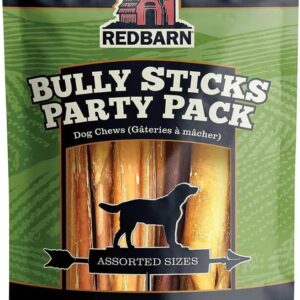 Redbarn Pet Products All Natural 5-8" Bully Sticks for Small & Large Dogs - Healthy Long Lasting Chews Variety Party Pack - 100% Beef Single Ingredient Low Odor Rawhide Free...