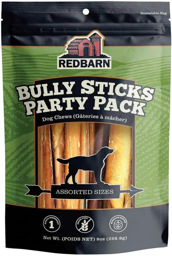 Redbarn Pet Products All Natural 5-8" Bully Sticks for Small & Large Dogs - Healthy Long Lasting Chews Variety Party Pack - 100% Beef Single Ingredient Low Odor Rawhide Free...