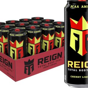 Reign Total Body Fuel, Cherry Limeade, Fitness & Performance Drink, 16 Fl Oz (Pack of 12)