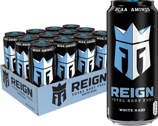 Reign Total Body Fuel, White Haze, Fitness & Performance Drink, 16 Fl Oz (Pack of 12)