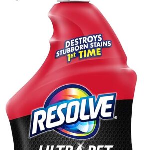 Resolve Ultra Pet Odor and Stain Remover Spray – Carpet Cleaner for Cat and Dog Urine and Poop, 32oz