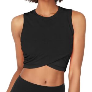 Sanutch Yoga Crop Tops Dance Tops Fitted Workout Crop Tops Yoga Tank Tops Athletic Sports Shirts for Women