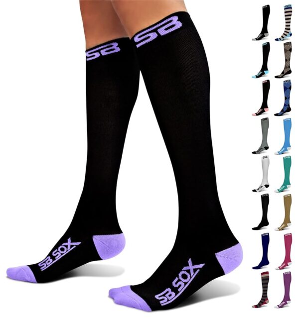 SB SOX Compression Socks (20-30mmHg) for Men & Women – Best Compression Socks for All Day Wear, Better Blood Flow, Swelling!