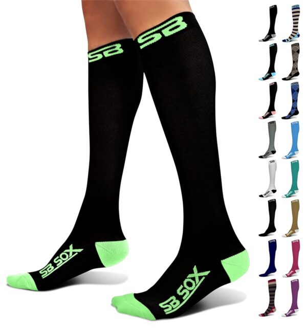 SB SOX Compression Socks (20-30mmHg) for Men & Women – Best Compression Socks for All Day Wear, Better Blood Flow, Swelling!