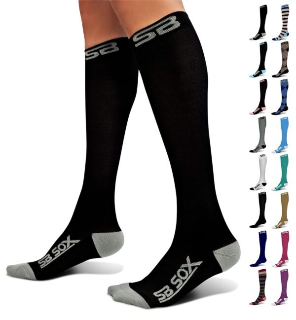 SB SOX Compression Socks (20-30mmHg) for Men & Women – Best Compression Socks for All Day Wear, Better Blood Flow, Swelling!