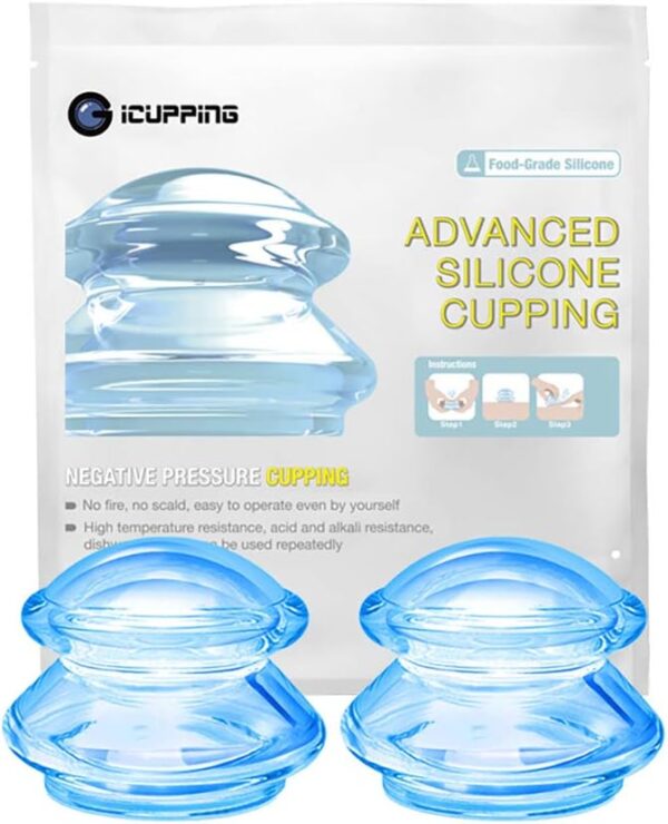 Silicone Cupping Set Vacuum Suction Cupping Therapy Sets for Body Massage, Deep Tissue Myofascial Release, Pain Relief, Muscle Relaxation & More (S (2 pcs))