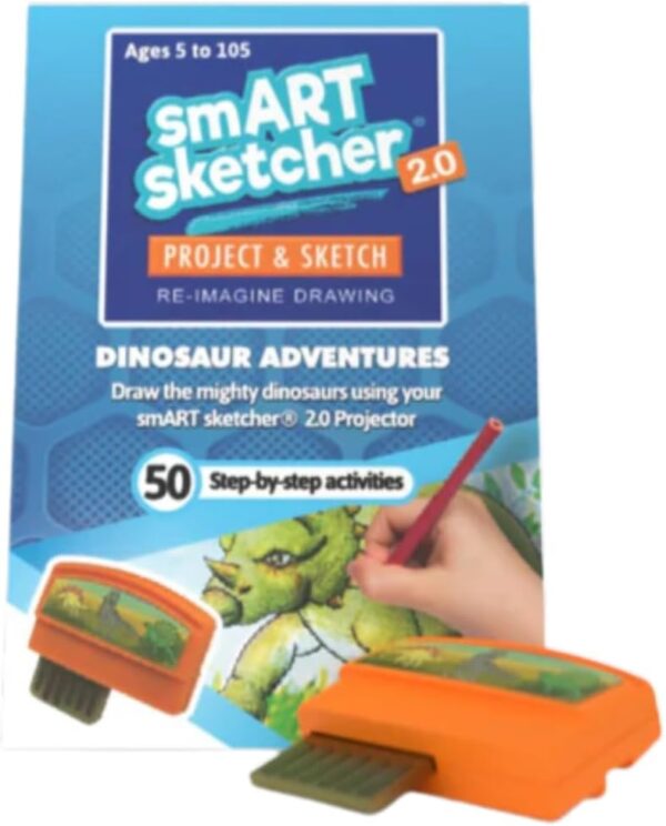 Smart Sketcher 2.0 Dinosaur Adventures Drawing Projector, 50 Step-by-Step Activities, Ages 5+