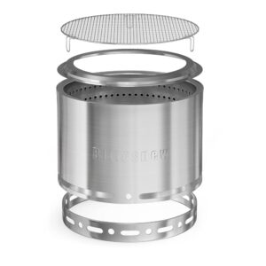 Smokeless Stove Fire Pit, Bittesnew 304 Stainless Steel Patio Fire Pit 19 Inch, Portable Outdoor Fire Pit with Carrying Bag for Wood Buring, Camping Backyard, Patio, Garden,...