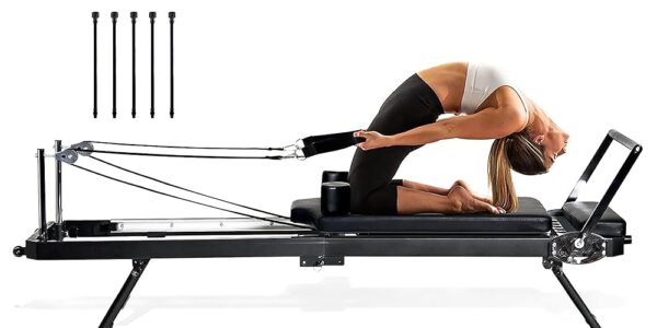 SogesGame Pilates Reformer Machine, Foldable Pilates Machine Home Equipment with 330lbs Weight Capacity for Beginners and Advancers