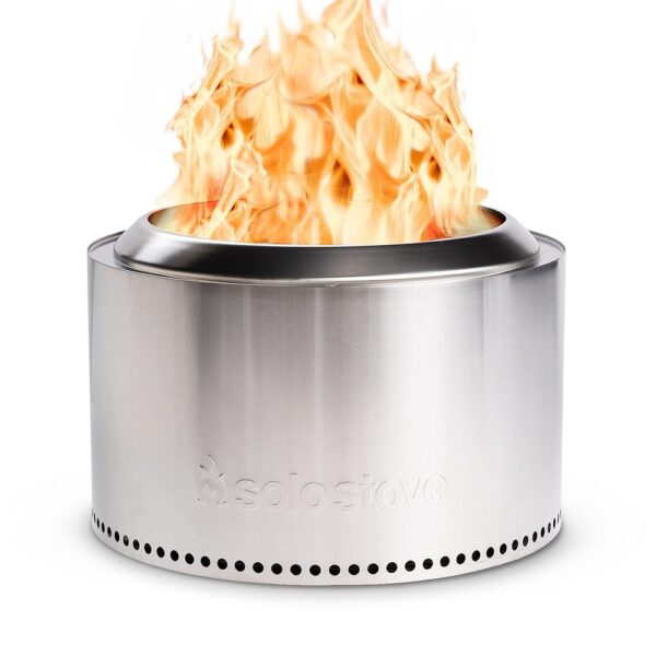 Solo Stove Yukon 2.0, 27 Inch Smokeless Fire Pit with Removable Ash Pan - Wood Burning Portable Stainless Steel Outdoor Fireplace, Stainless Steel, Ideal for 6 or More People,...