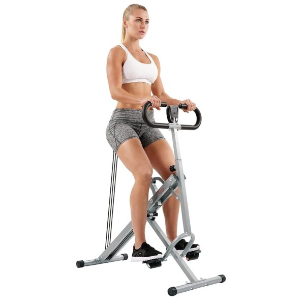 Sunny Health & Fitness Row-N-Ride Squat Assist Trainer, Foldable & Easy Setup Exercise Equipment w/Adjustable Resistance, Home Gym Training Machine for Arm, Glute & Leg Workout,...