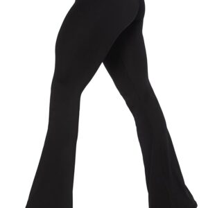 Sunzel Womens Flare Leggings No Front Seam Flare Yoga Pants with Tummy Control Crossover High Waist and Wide Leg