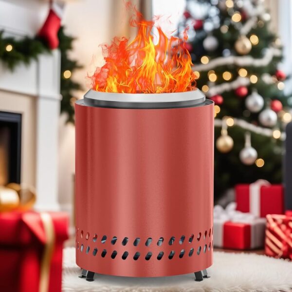 Sweetcrispy Firepit, Tabletop Fire Pit Camping Stove for Outdoor & Patio Low Smoke, Fueled by Pellets or Wood, Stainless Smokeless Personal Stove with Removable Ash, Portable...