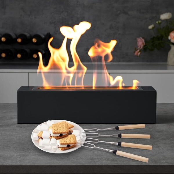 Tabletop Fire Pit - Smores Maker with 4 Extendable Roasting Sticks, Metal Indoor Table Top Firepit & Outdoor Tabletop Fireplaces for Patio & Balcony, Gift for Home Decor...