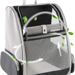 Texsens Innovative Traveler Bubble Backpack Pet Carriers for Cats and Dogs (Black)