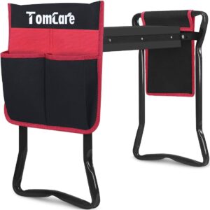 TomCare Garden Kneeler Seat Garden Bench Garden Stools Foldable Stool with Tool Bag Pouch EVA Foam Pad Outdoor Portable Kneeler Christmas Gardening Gifts for Women Men,Large...