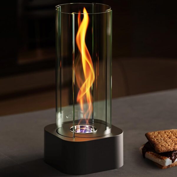 Tornado Table Top Firepit, Portable Tabletop Fireplace with 2 Combustion Chambers, Ethanol Tabletop Fire Pit for Indoor & Outdoor Home Decor Patio Balcony Parties Events